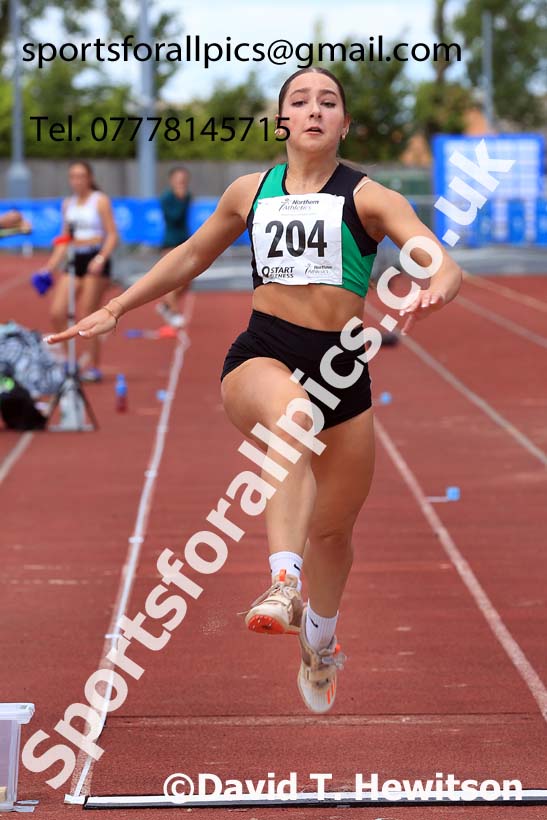 Womens Under-20s long jump, 2024 Northern Senior and Under-20s Track and Field Champs, Middlesbrough.  Photo: David T. Hewitson/Sports for All Pics